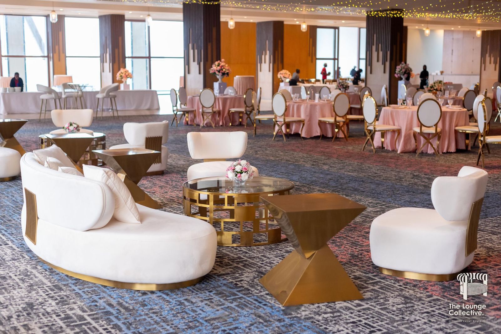 Brushed Gold lounge seen across the hall